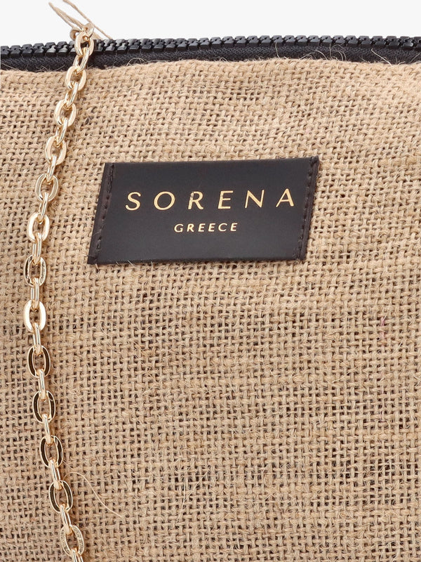 One-Of-A-Kind Aristi Natural Black & Gold Clutch Bag