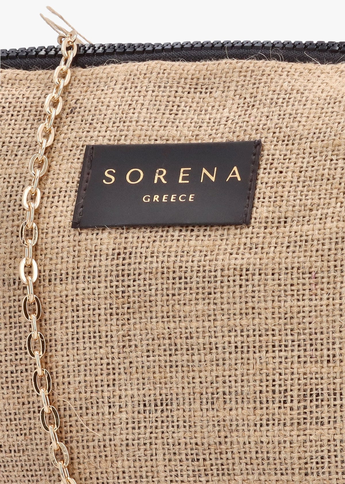 One-Of-A-Kind Aristi Natural Black & Gold Clutch Bag