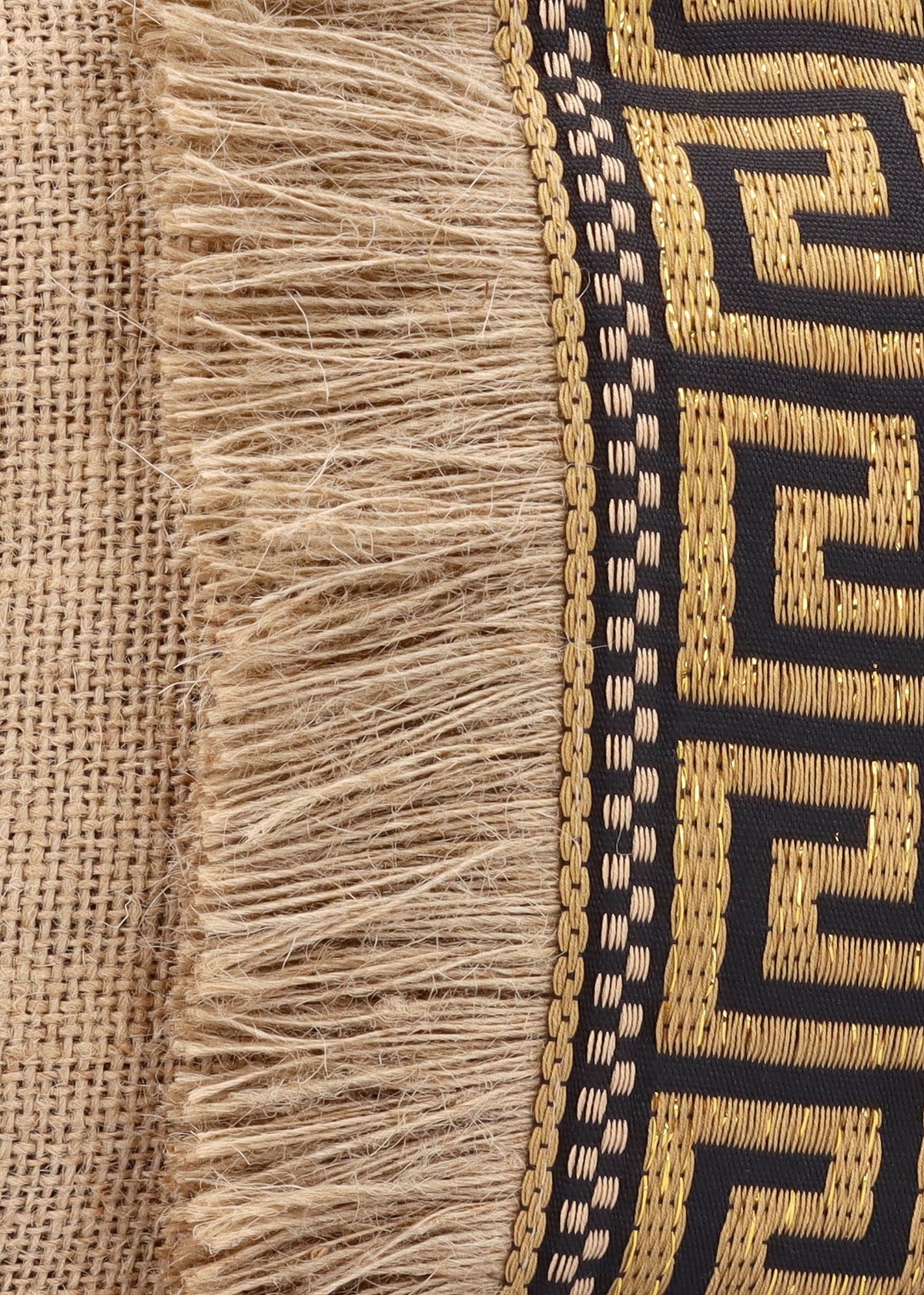 One-Of-A-Kind Aristi Natural Black & Gold Clutch Bag