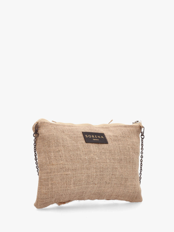 One-Of-A-Kind Aristi Natural Black & Silver Clutch Bag