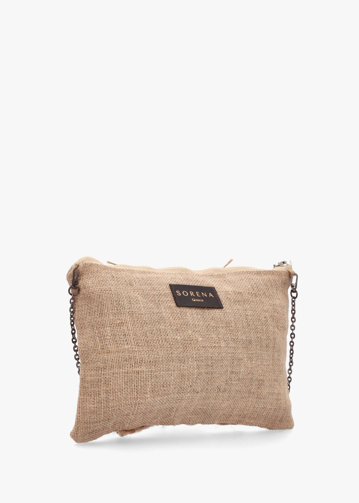 One-Of-A-Kind Aristi Natural Black & Silver Clutch Bag