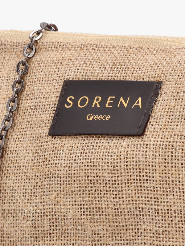 One-Of-A-Kind Aristi Natural Black & Silver Clutch Bag