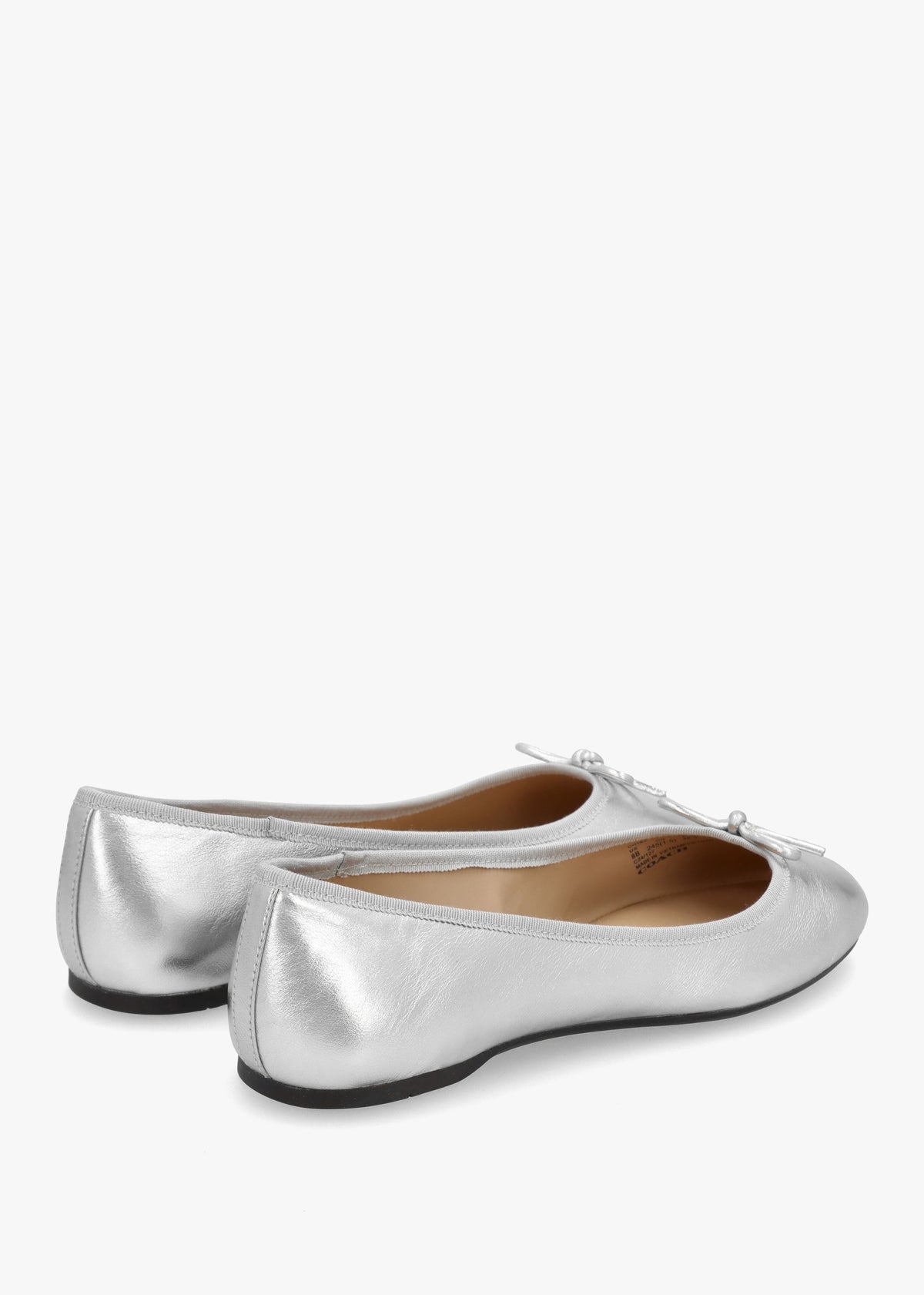 Abigail Silver Metallic Leather Ballet Pumps