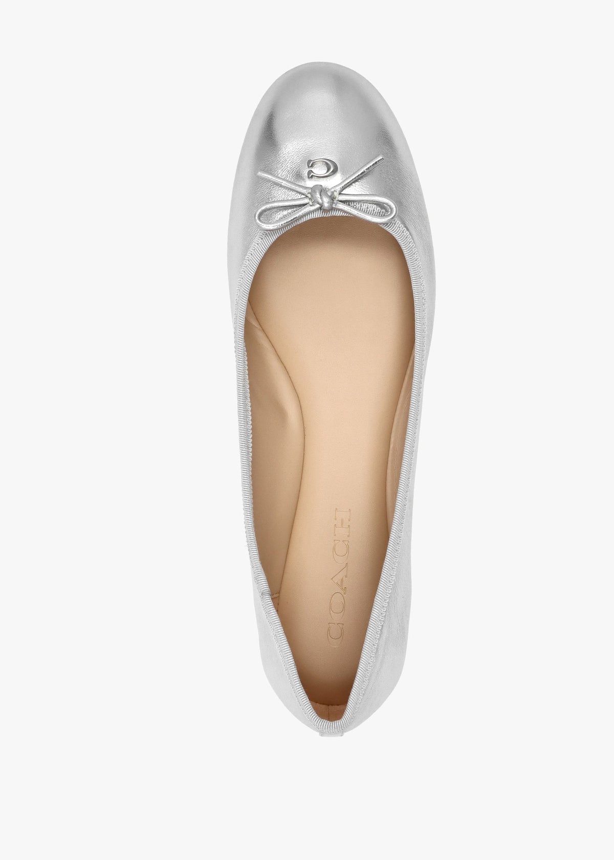 Abigail Silver Metallic Leather Ballet Pumps
