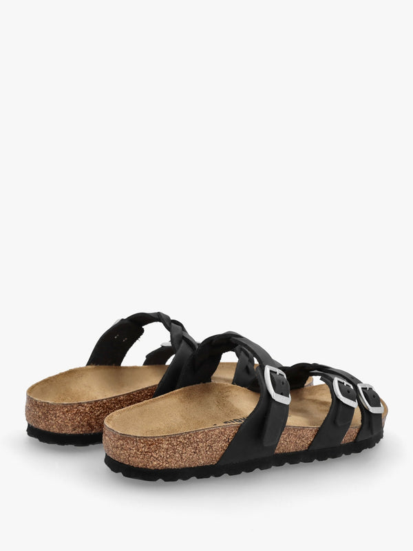 Franca Black Oiled Nubuck Leather Mules