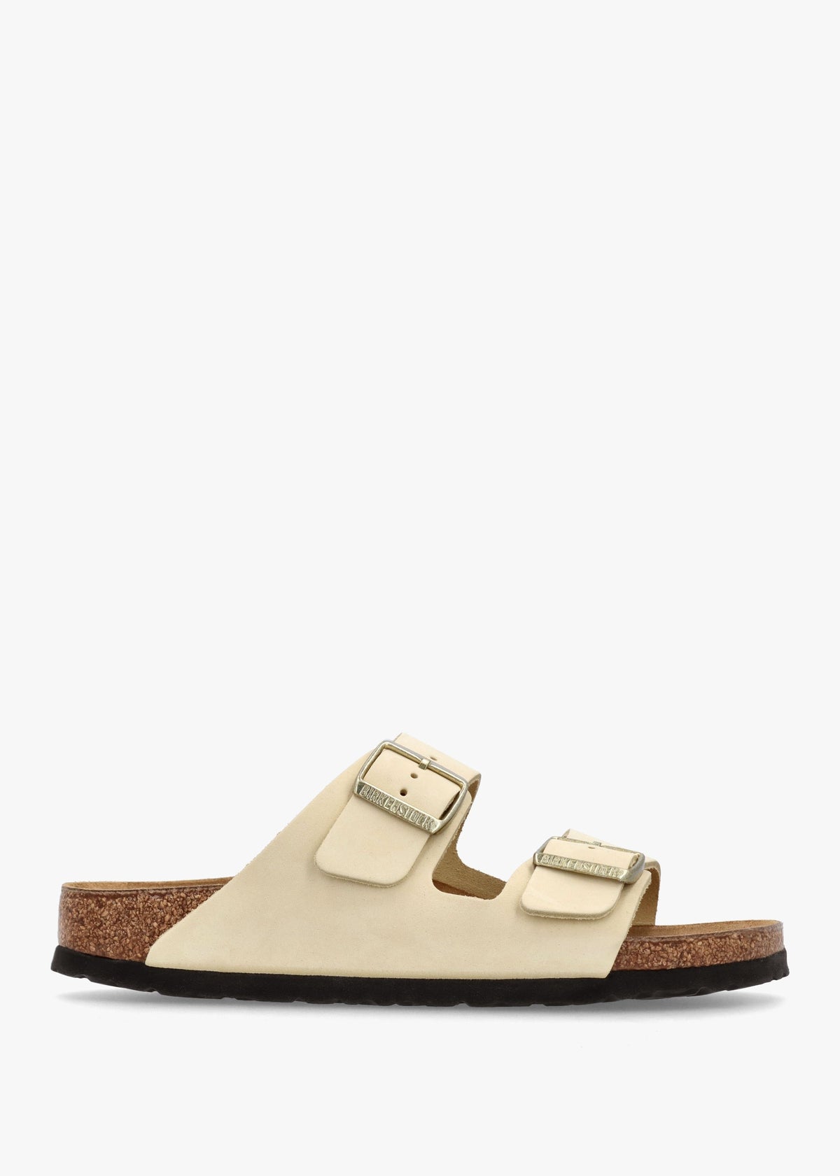 Arizona Ecru Nubuck Leather Two Bar Mules