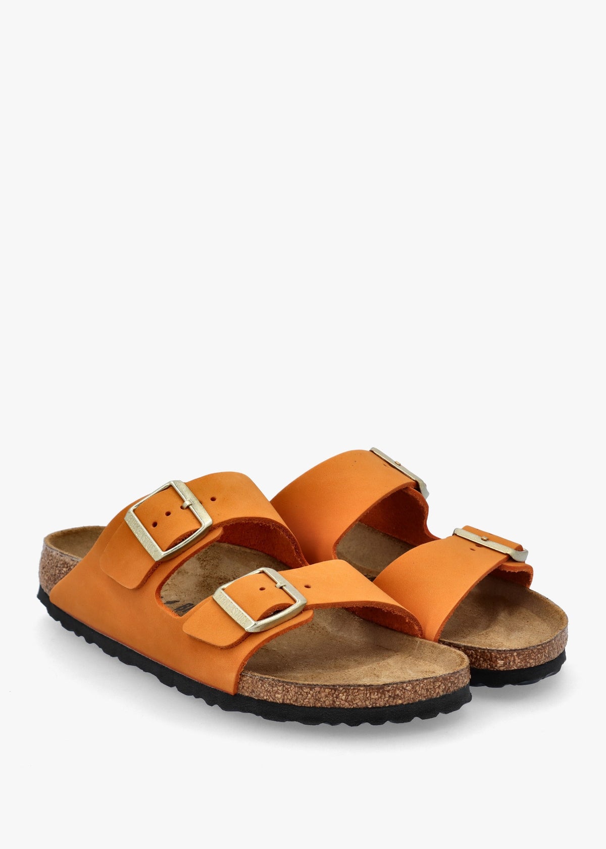 Arizona Burnt Orange Nubuck Leather Two Bar Mules