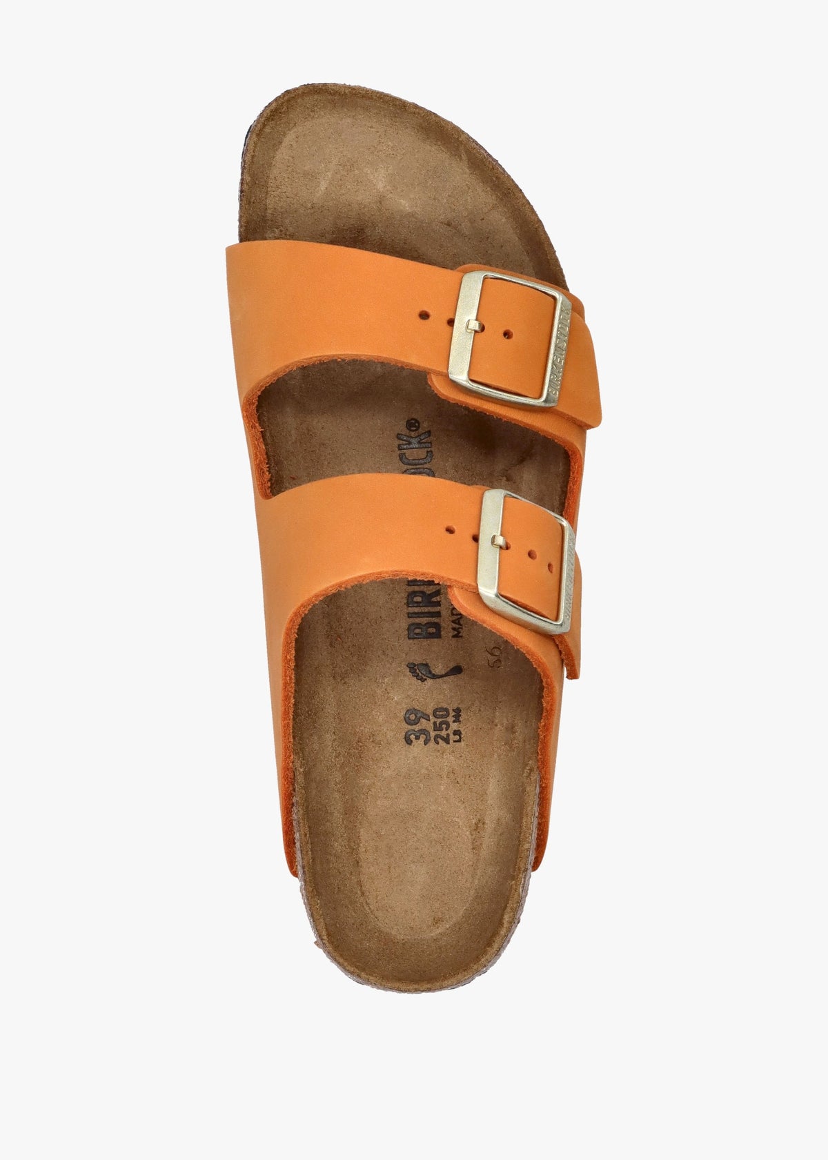 Arizona Burnt Orange Nubuck Leather Two Bar Mules
