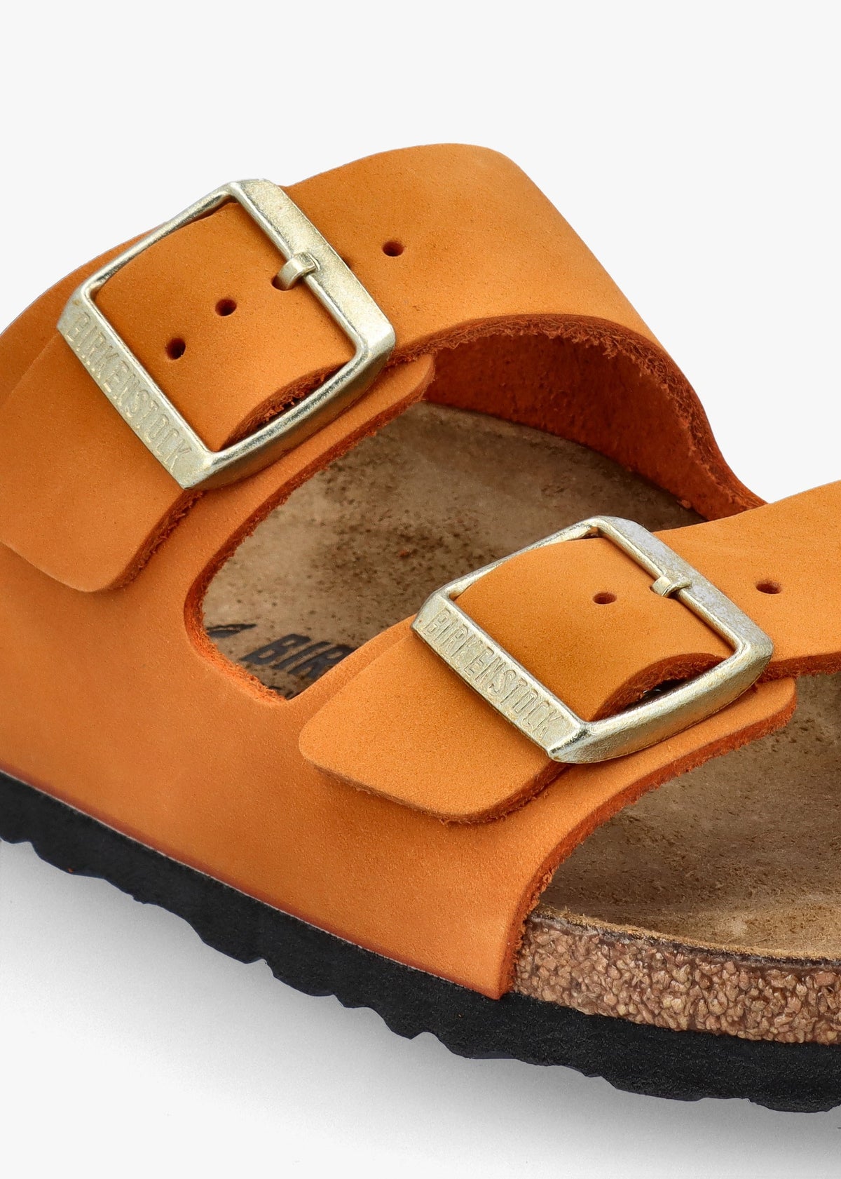 Arizona Burnt Orange Nubuck Leather Two Bar Mules