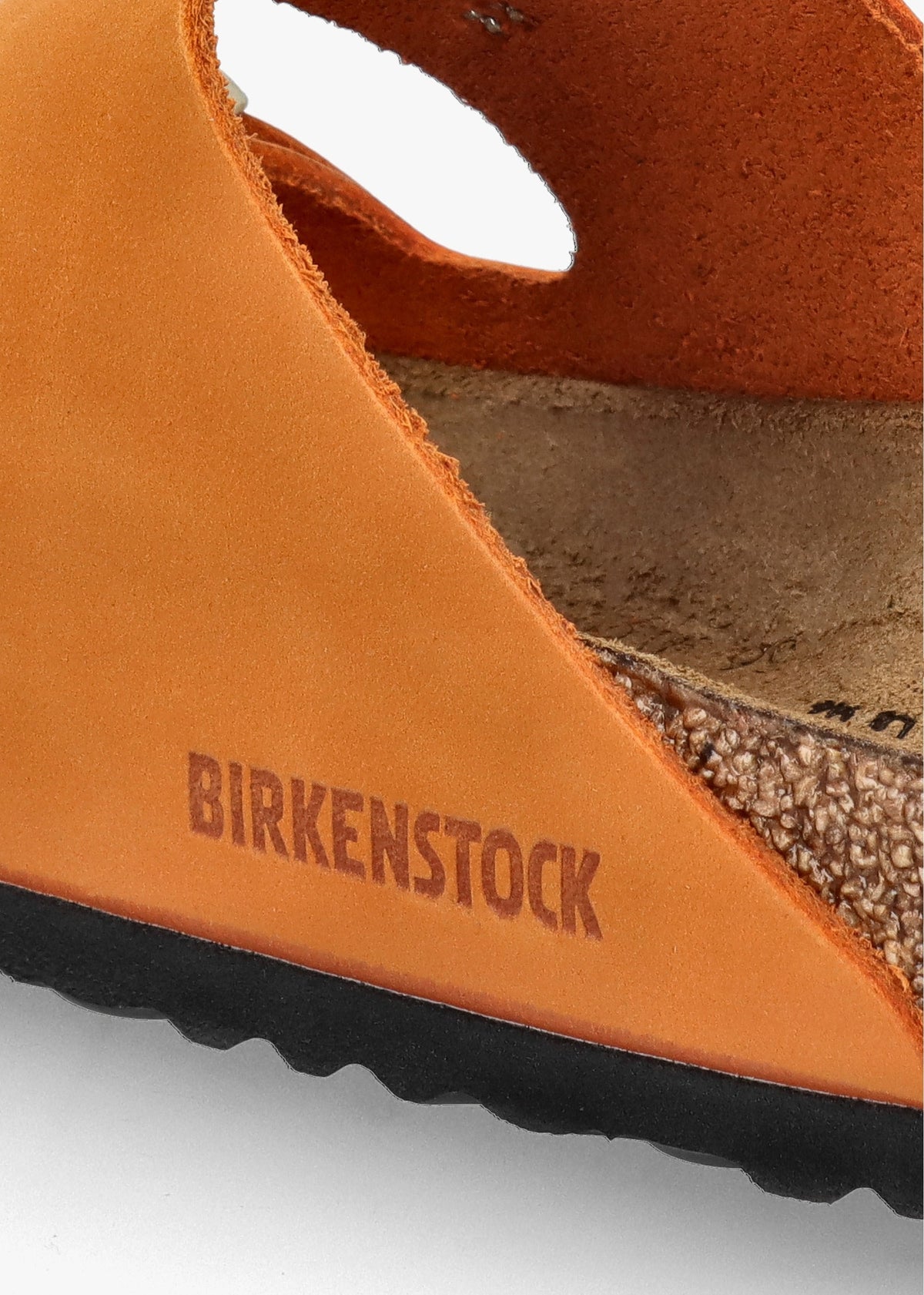 Arizona Burnt Orange Nubuck Leather Two Bar Mules
