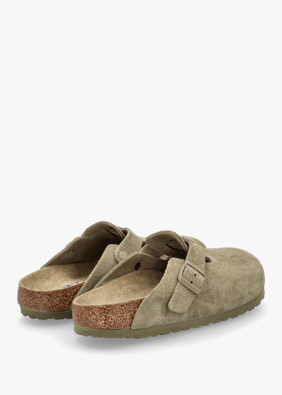 Boston Faded Khaki Suede Leather Clogs