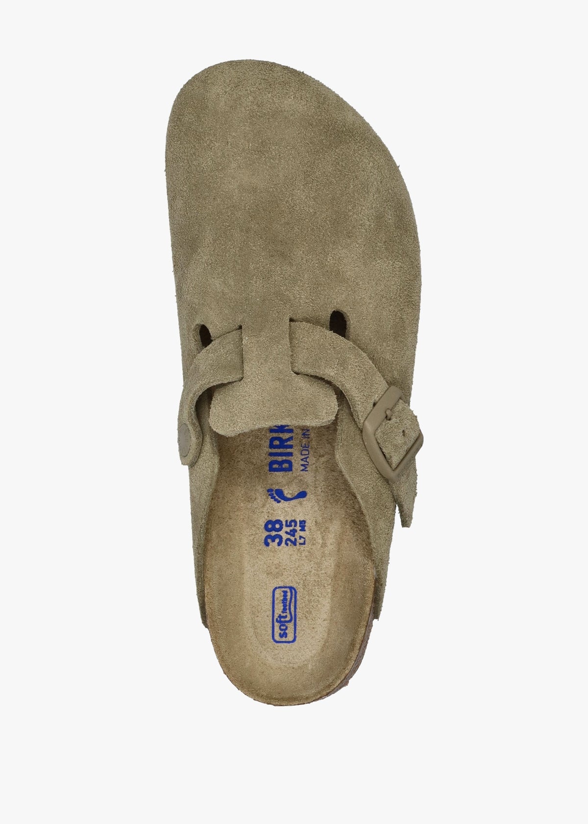 Boston Faded Khaki Suede Leather Clogs