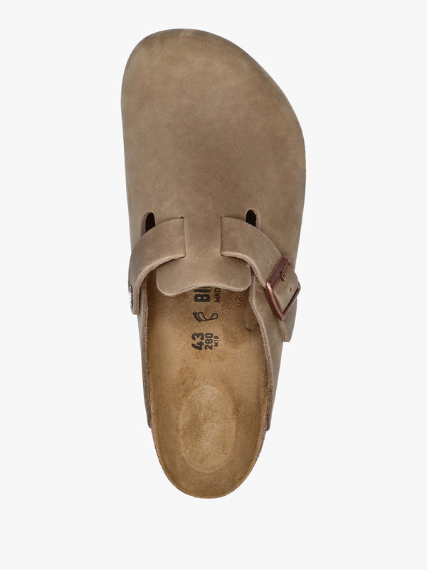 Men's Boston Tabacco Brown Waxy Leather Clogs
