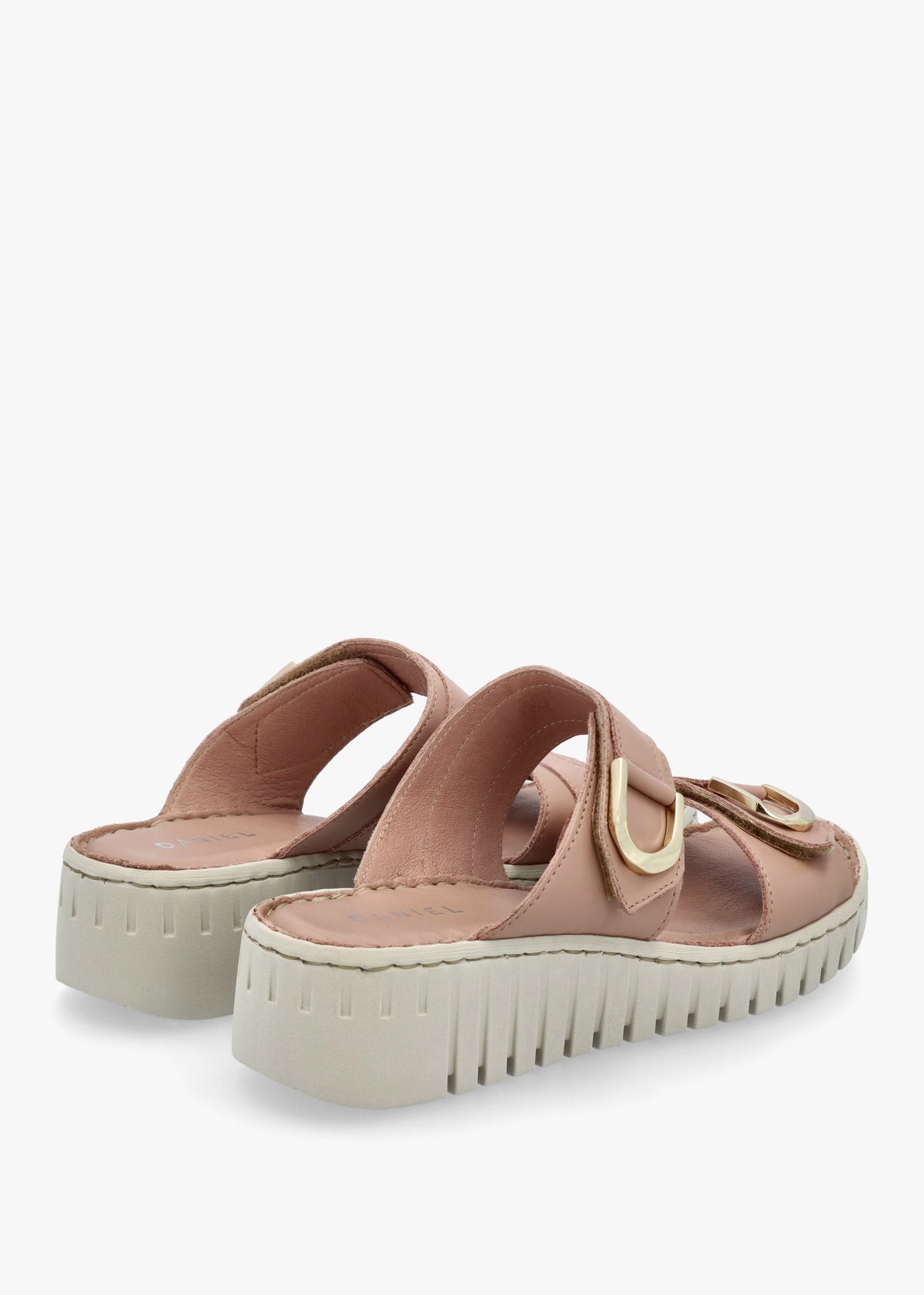 Lorelai Beige Leather Two Bar Mules
