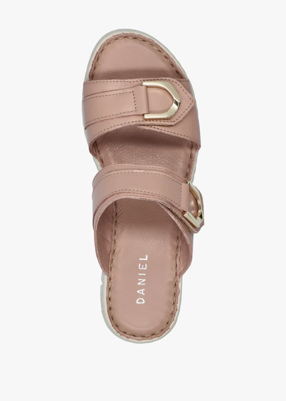 Lorelai Beige Leather Two Bar Mules