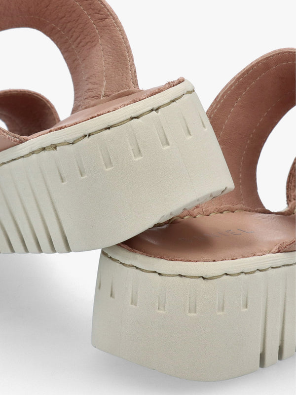Lorelai Beige Leather Two Bar Mules