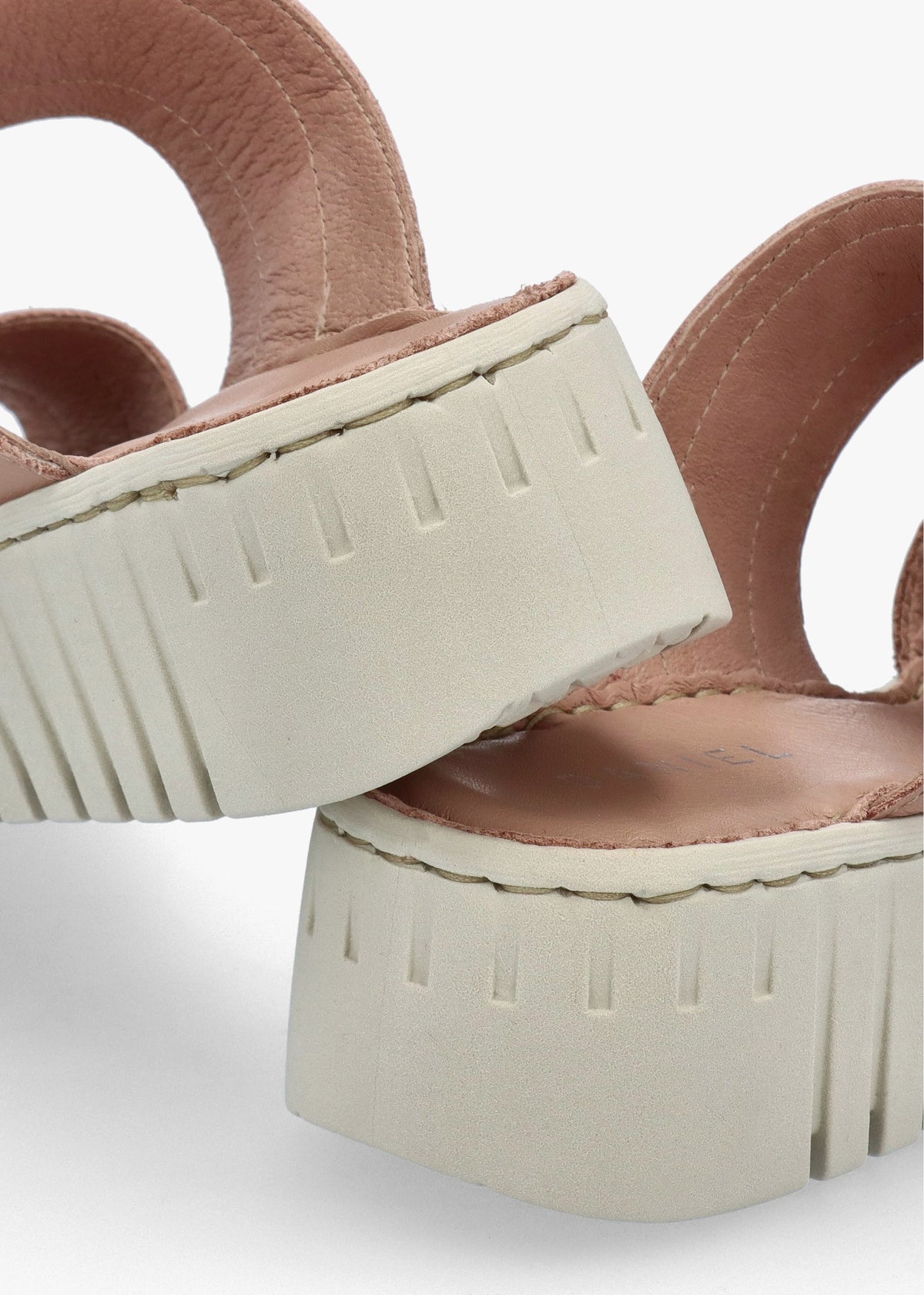 Lorelai Beige Leather Two Bar Mules