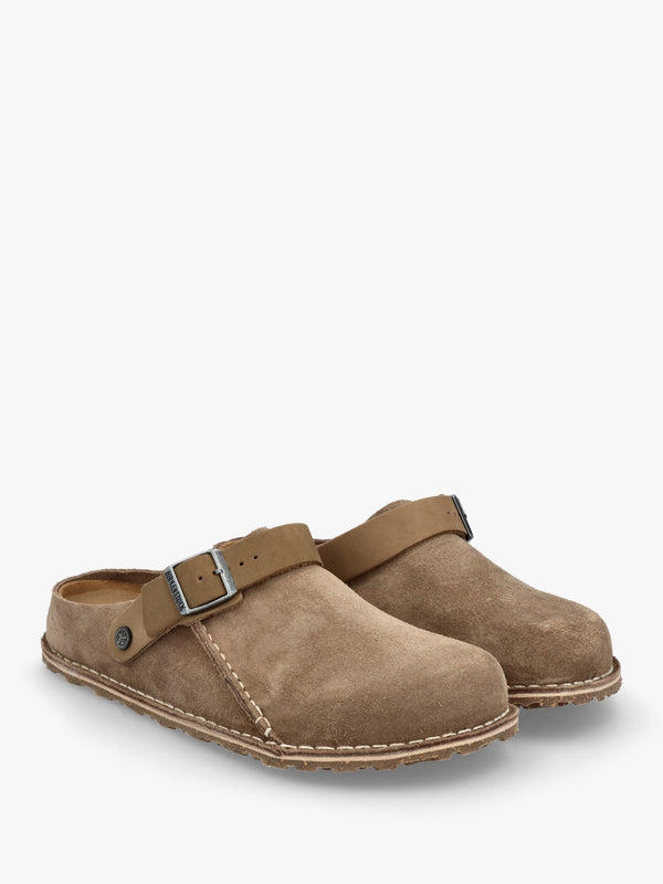 Men’s Lutry Premium Suede Leather Gray Taupe Clogs