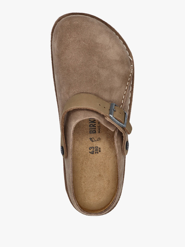Men’s Lutry Premium Suede Leather Gray Taupe Clogs