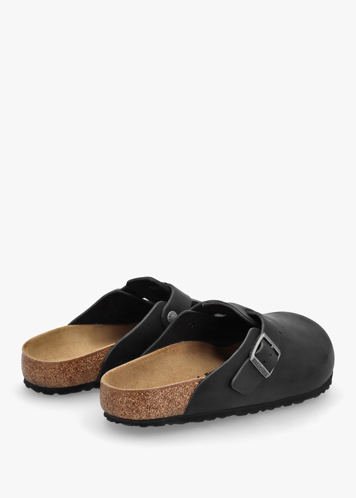 Men's Boston Black Natural Oiled Leather Clogs