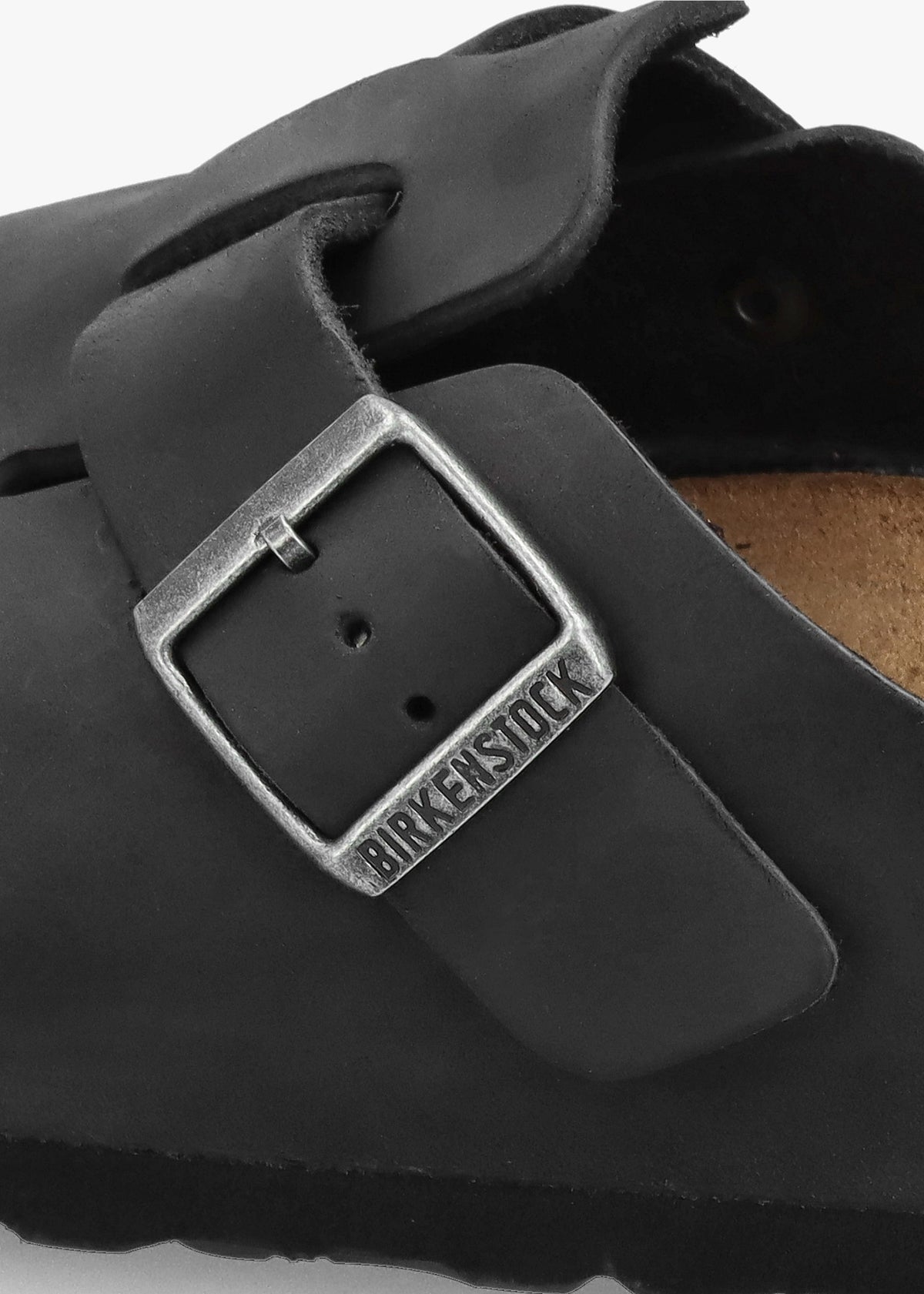 Men's Boston Black Natural Oiled Leather Clogs