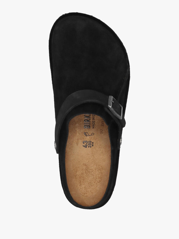 Men’s Lutry Premium Suede Leather Black Clogs