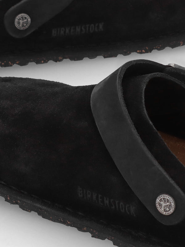 Men’s Lutry Premium Suede Leather Black Clogs