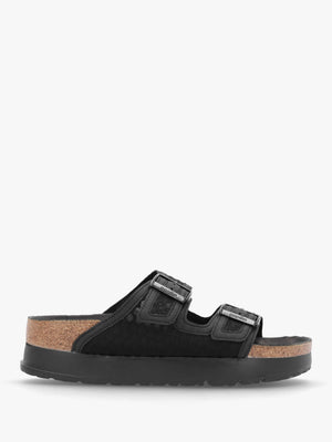 Arizona Pap French Piping Flex Platform Black Mules