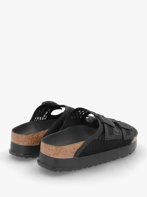 Arizona Pap French Piping Flex Platform Black Mules