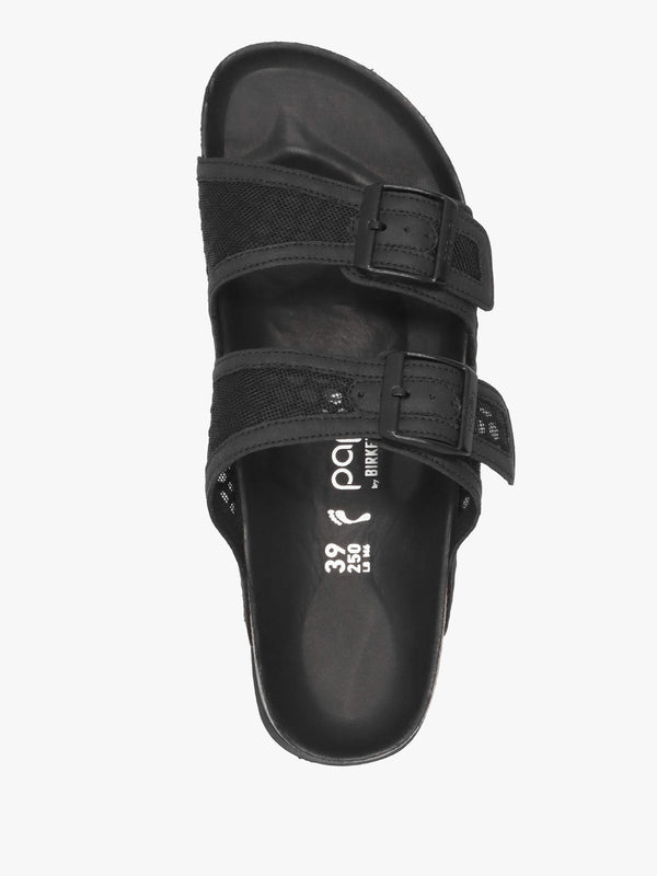 Arizona Pap French Piping Flex Platform Black Mules
