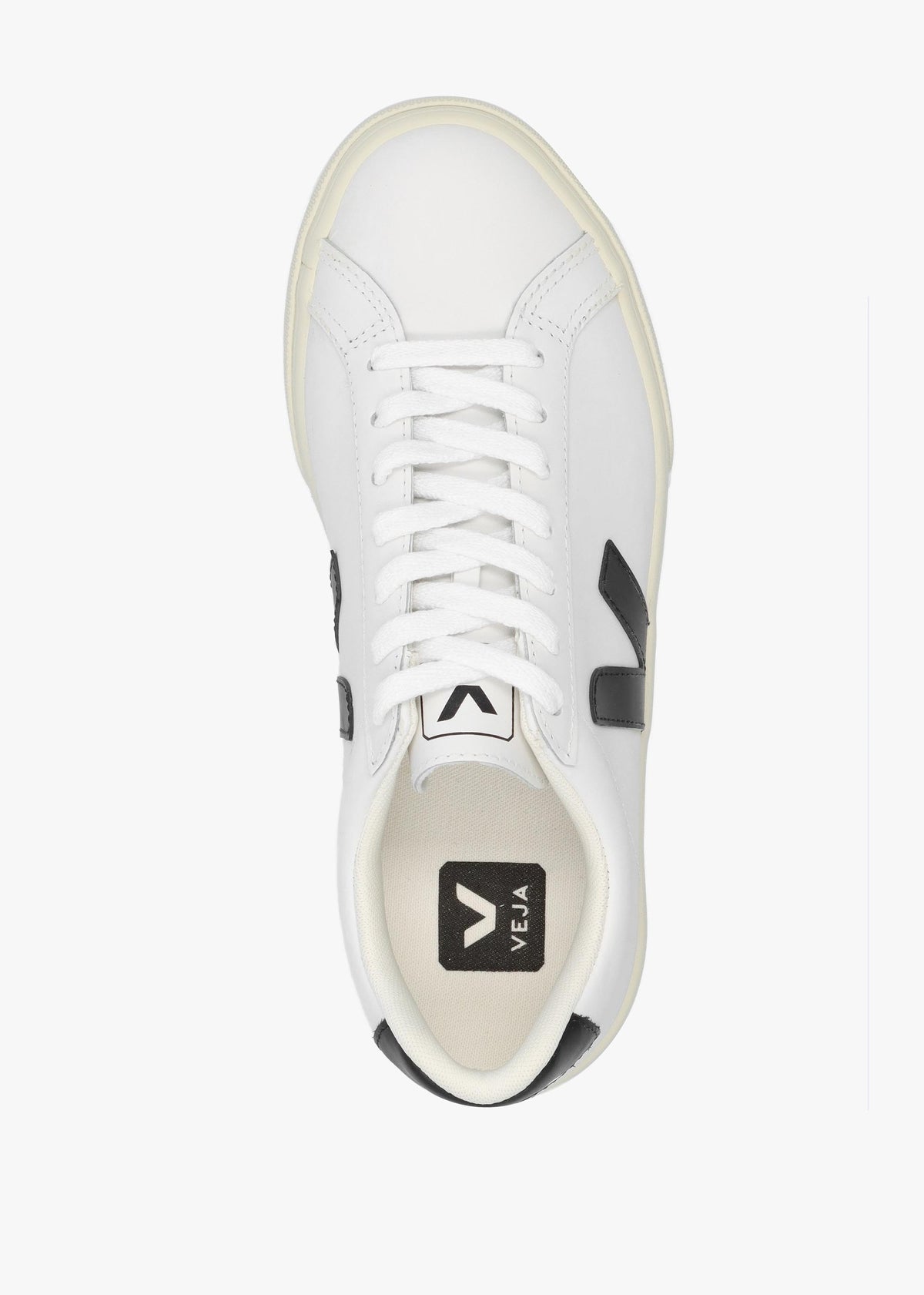 Esplar Logo Extra White Black Leather Trainers