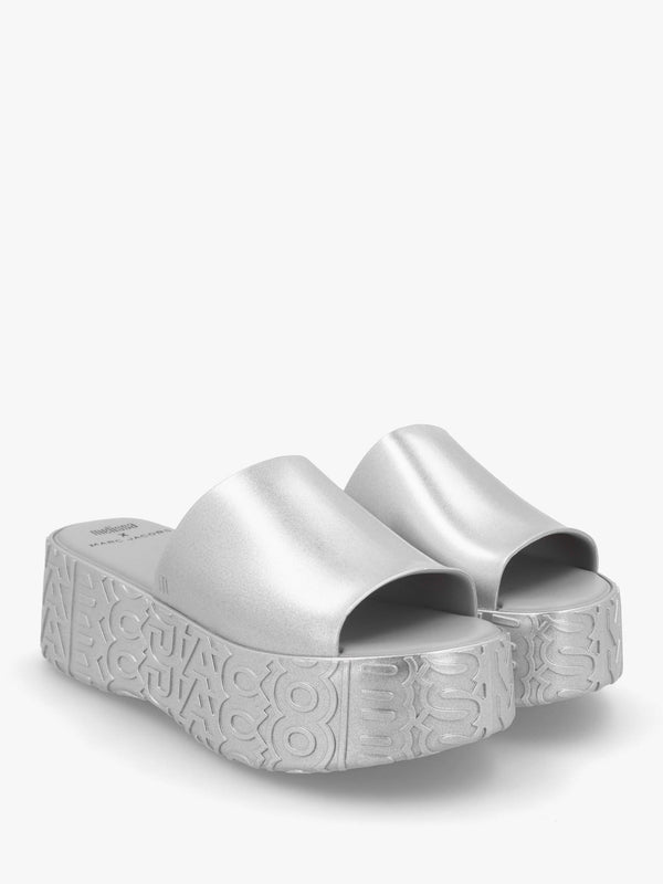 x Melissa Becky Silver Slab Sole Mules