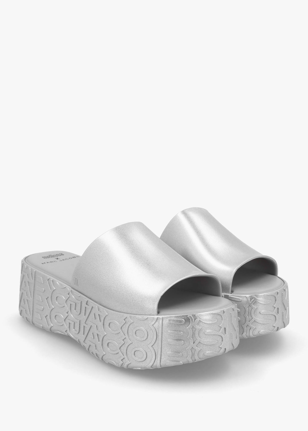 x Melissa Becky Silver Slab Sole Mules