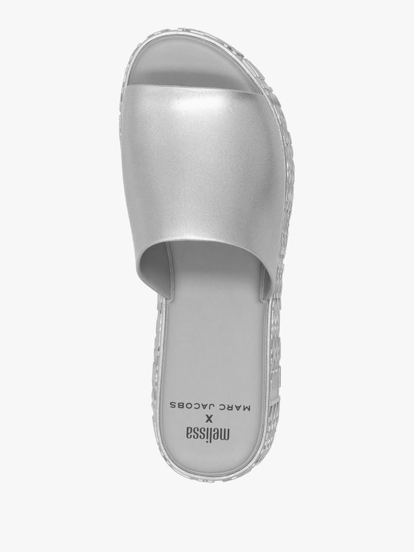 x Melissa Becky Silver Slab Sole Mules