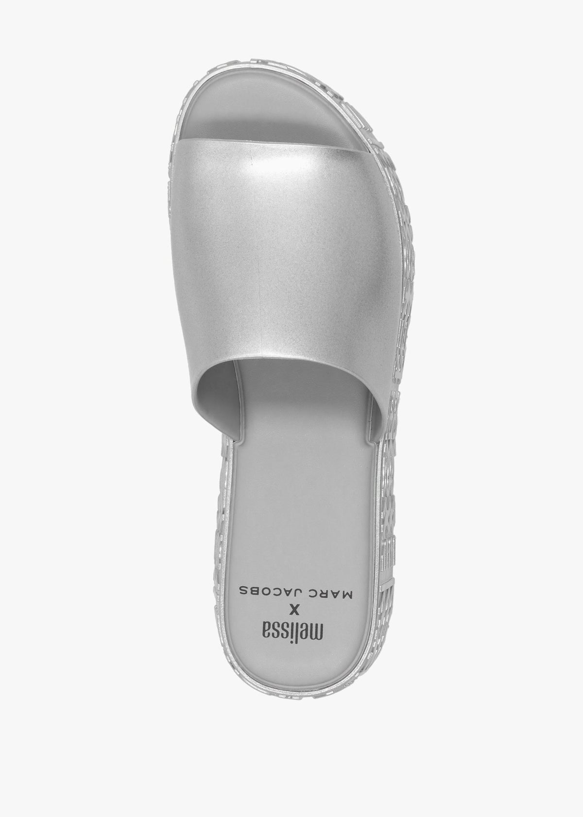 x Melissa Becky Silver Slab Sole Mules