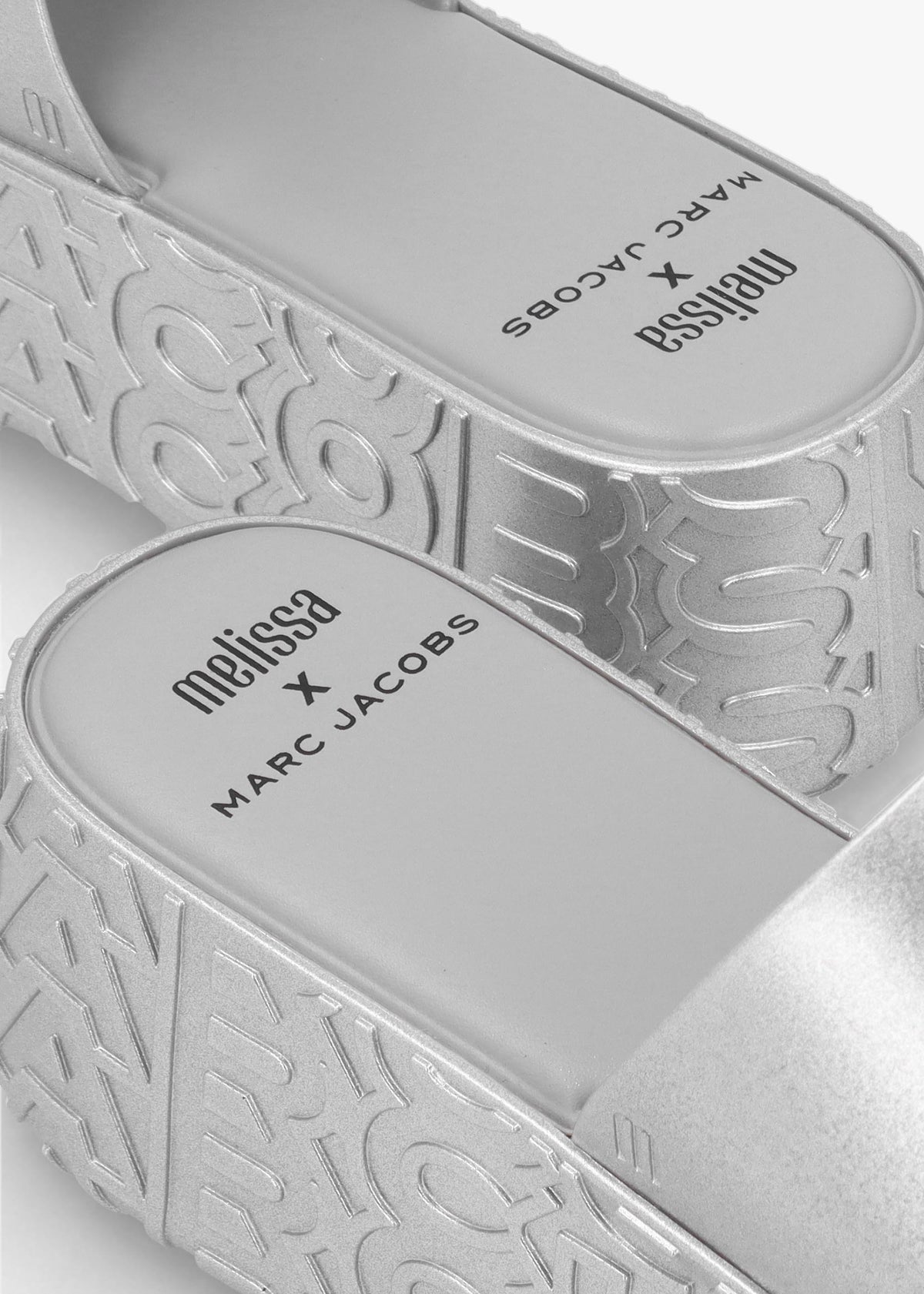 x Melissa Becky Silver Slab Sole Mules