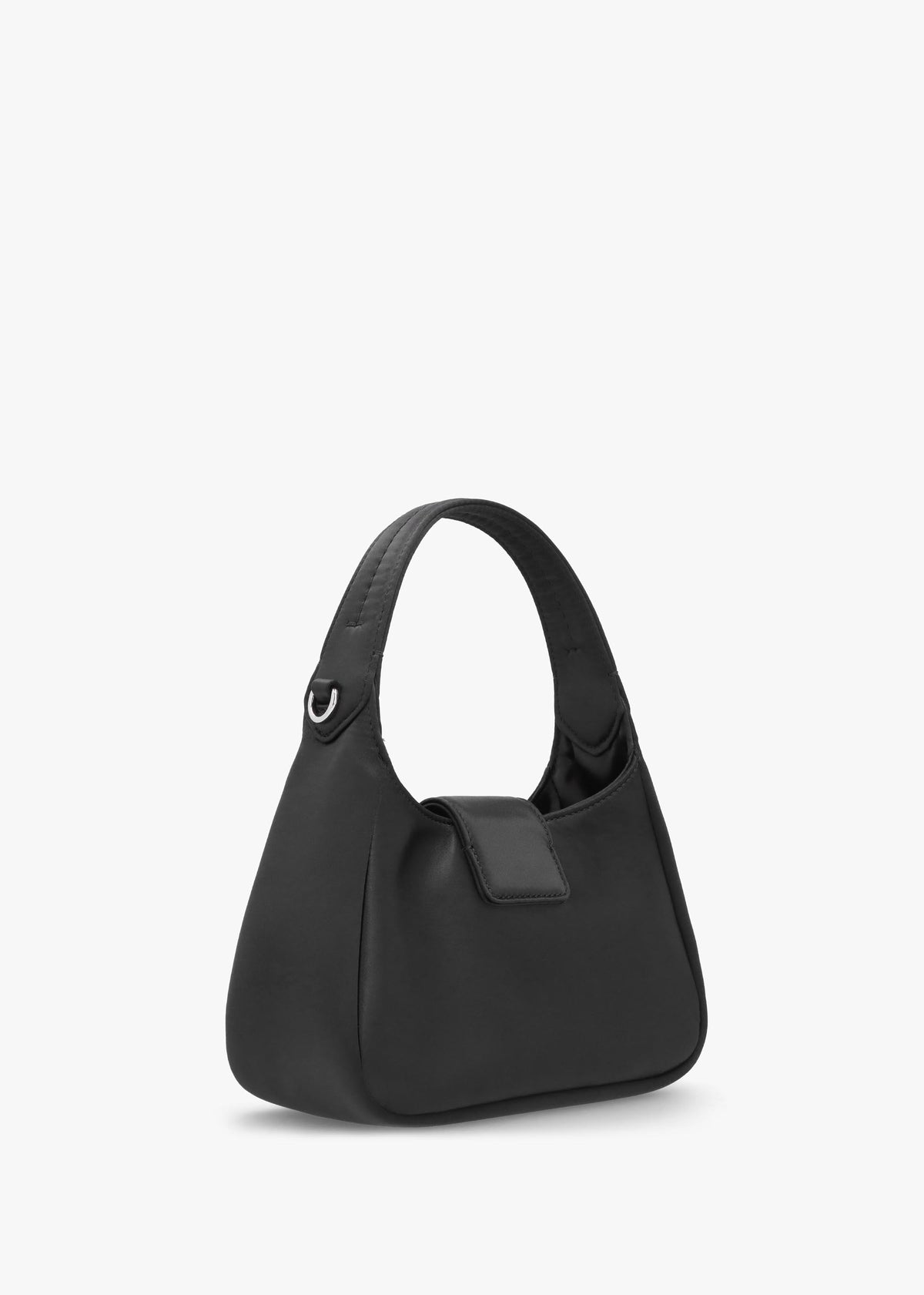 Raso Black Satin Hobo Shoulder Bag