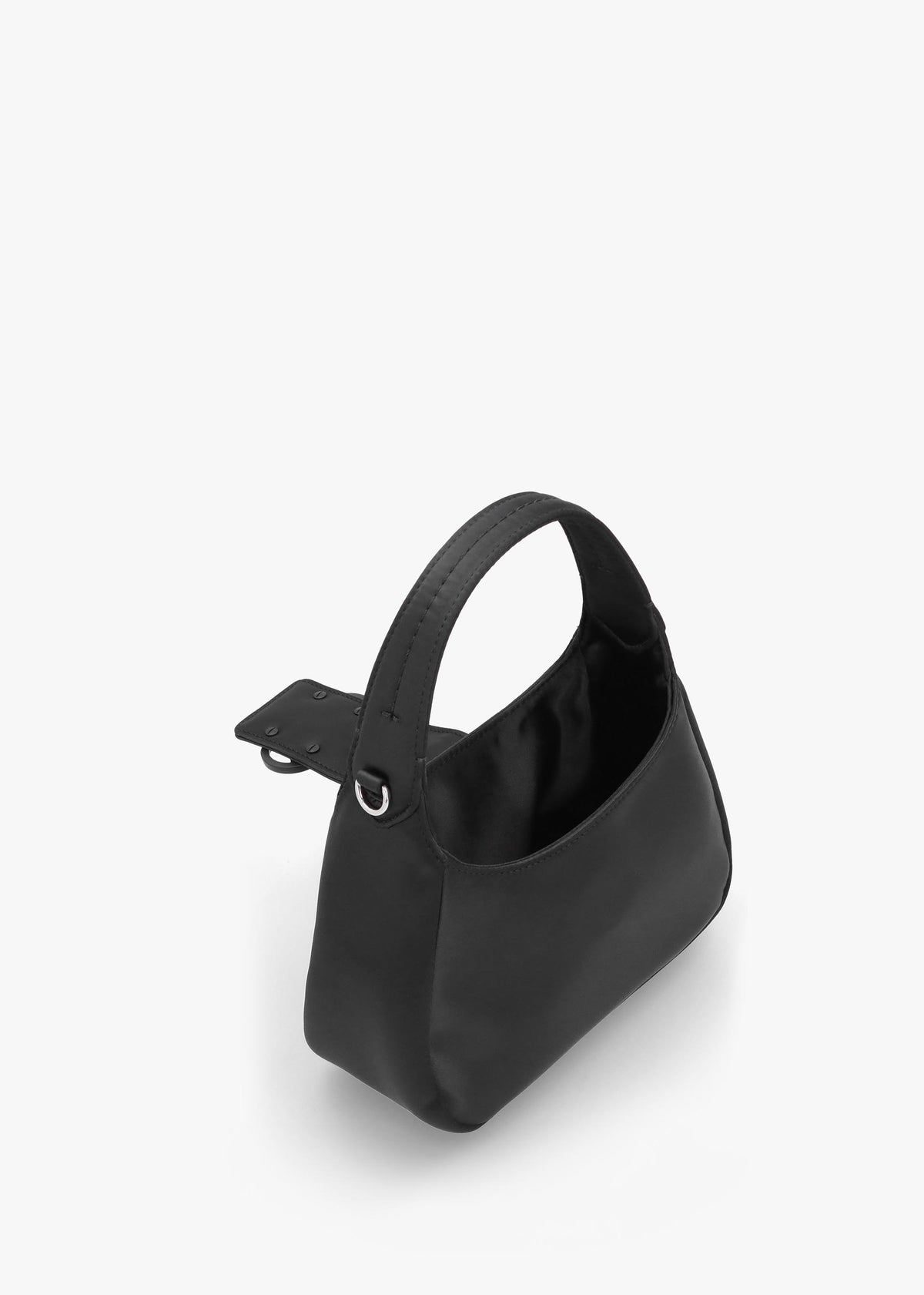 Raso Black Satin Hobo Shoulder Bag