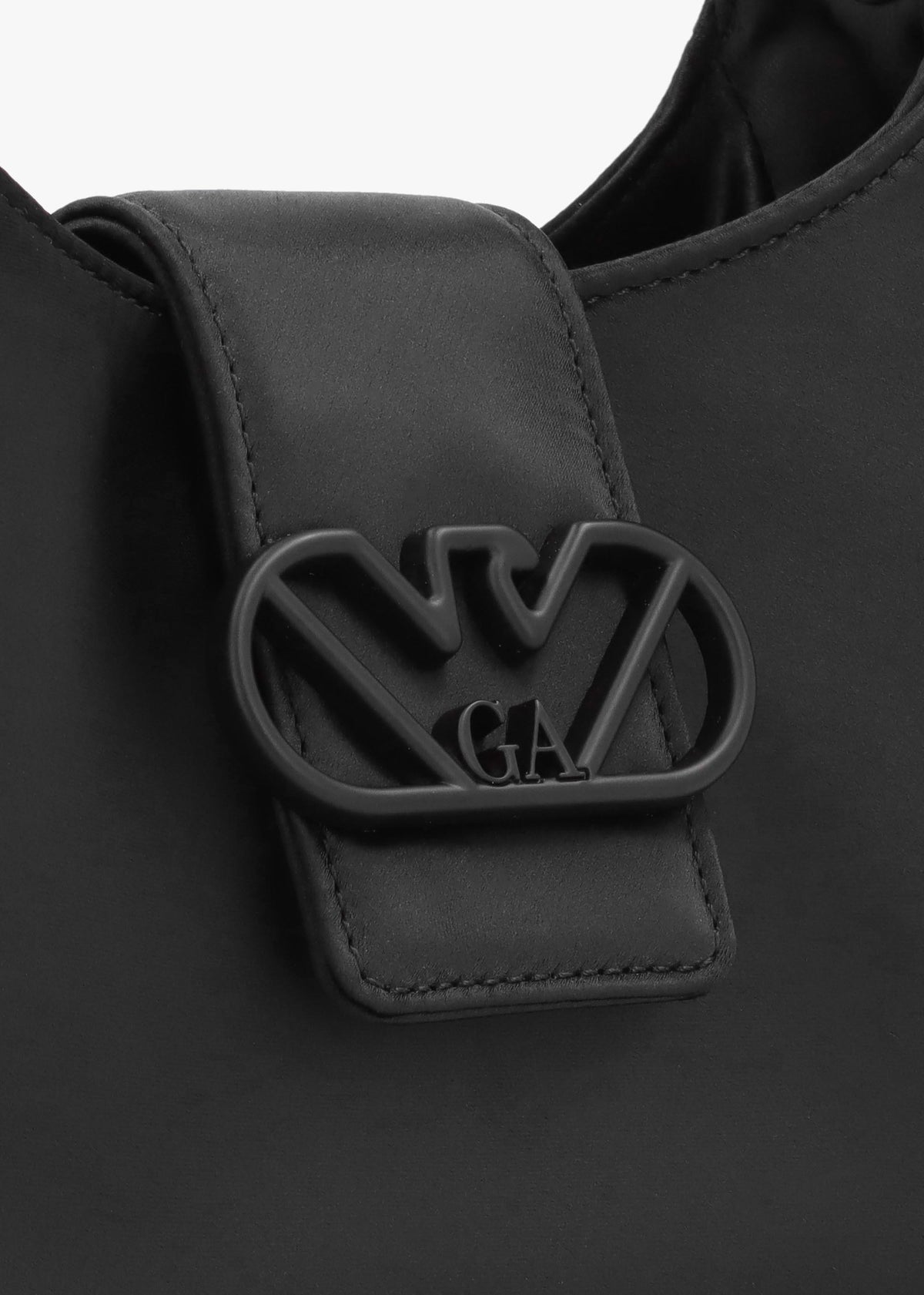 Raso Black Satin Hobo Shoulder Bag
