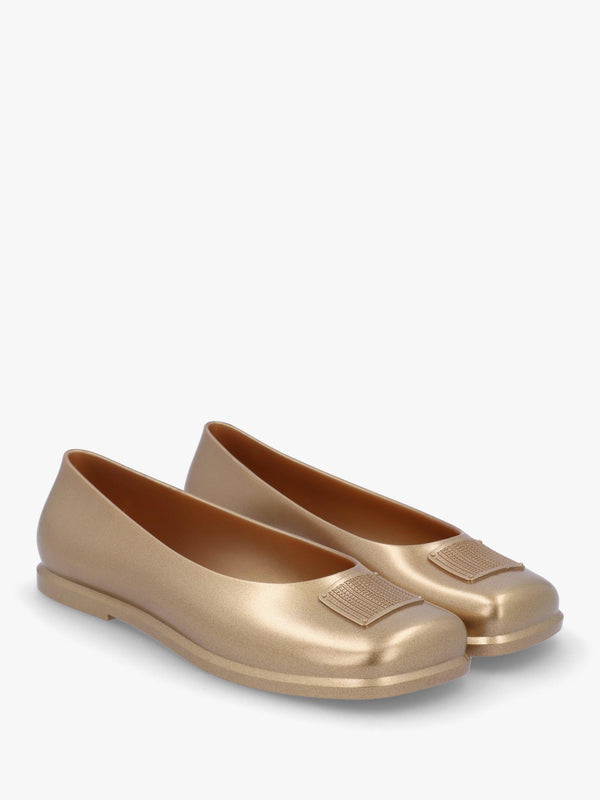 x Melissa Ruby Gold Beige Ballet Pumps