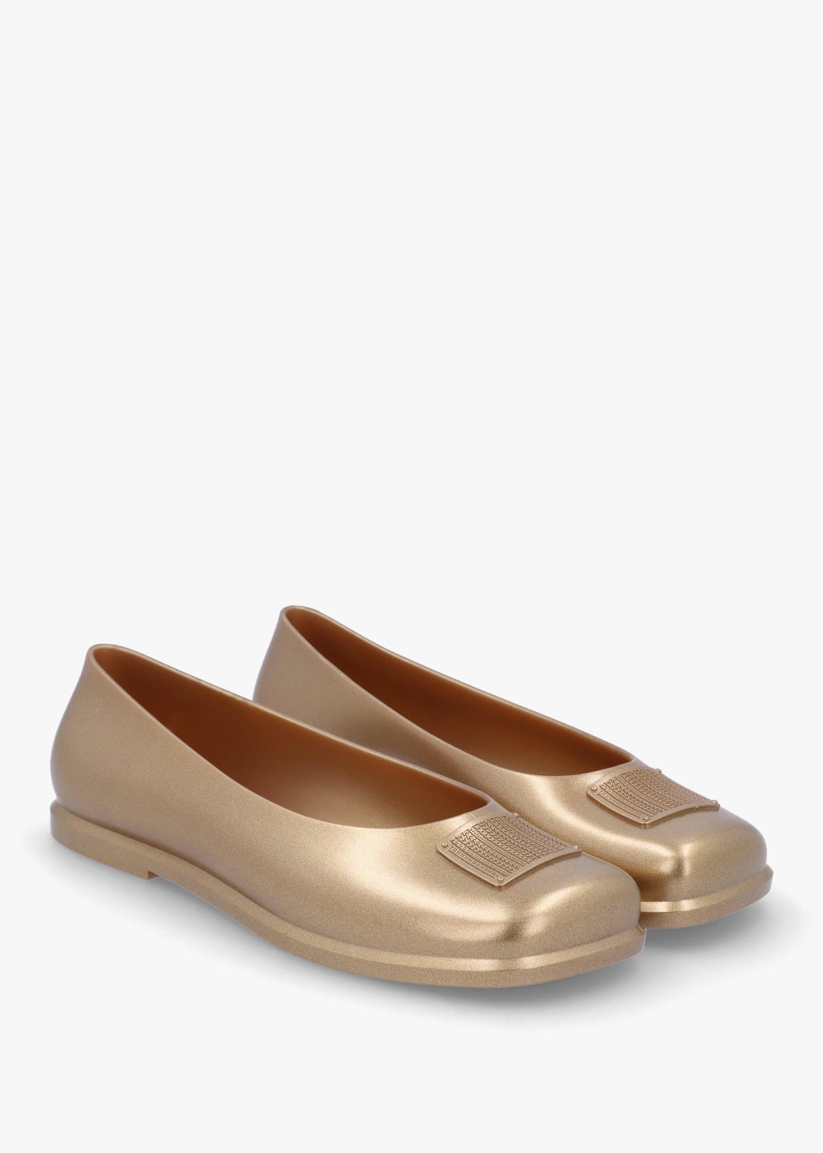x Melissa Ruby Gold Beige Ballet Pumps