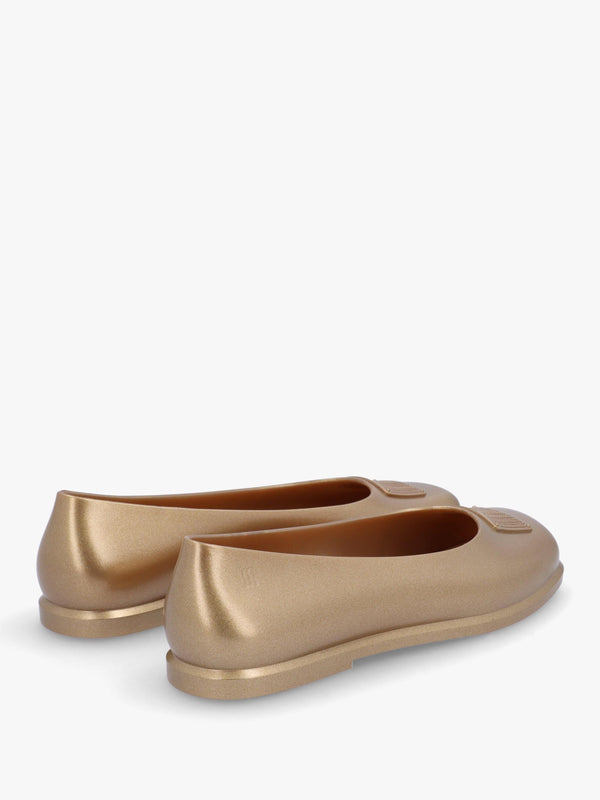x Melissa Ruby Gold Beige Ballet Pumps