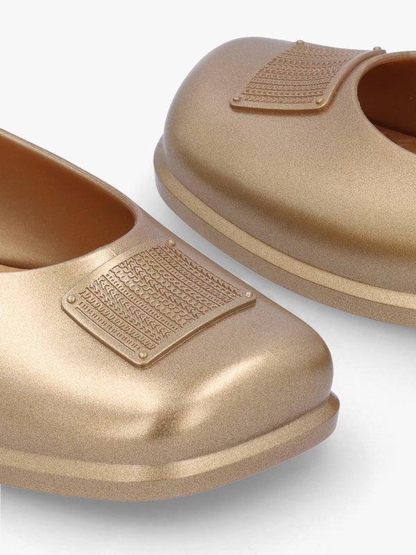 x Melissa Ruby Gold Beige Ballet Pumps