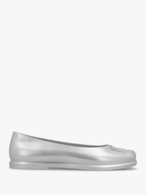 x Melissa Ruby Silver Grey Ballet Pumps