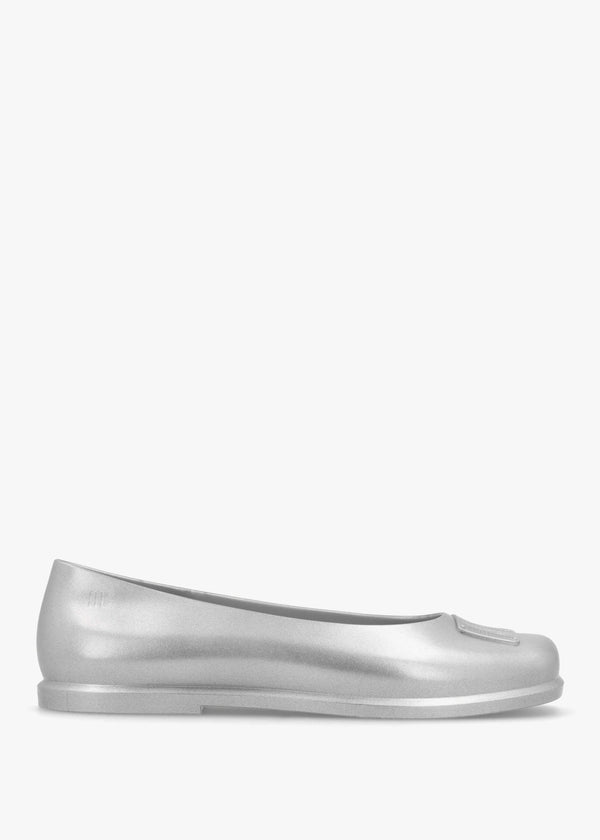 x Melissa Ruby Silver Grey Ballet Pumps