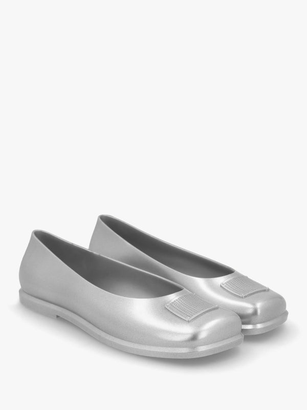 x Melissa Ruby Silver Grey Ballet Pumps