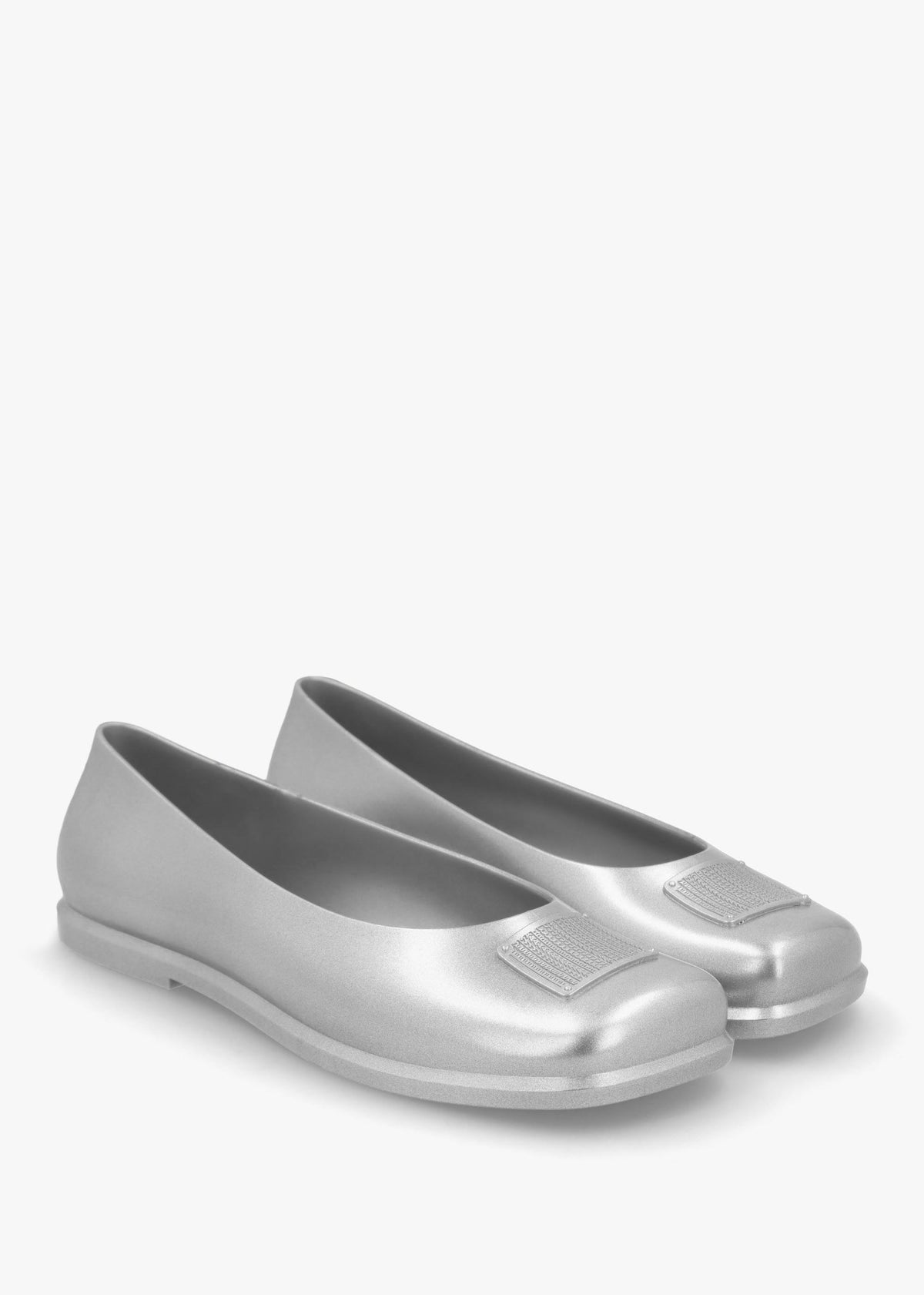 x Melissa Ruby Silver Grey Ballet Pumps