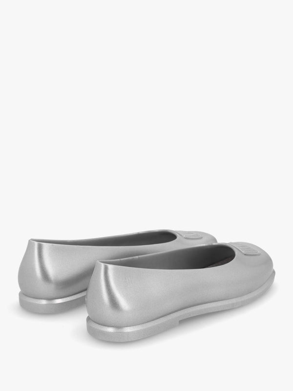 x Melissa Ruby Silver Grey Ballet Pumps