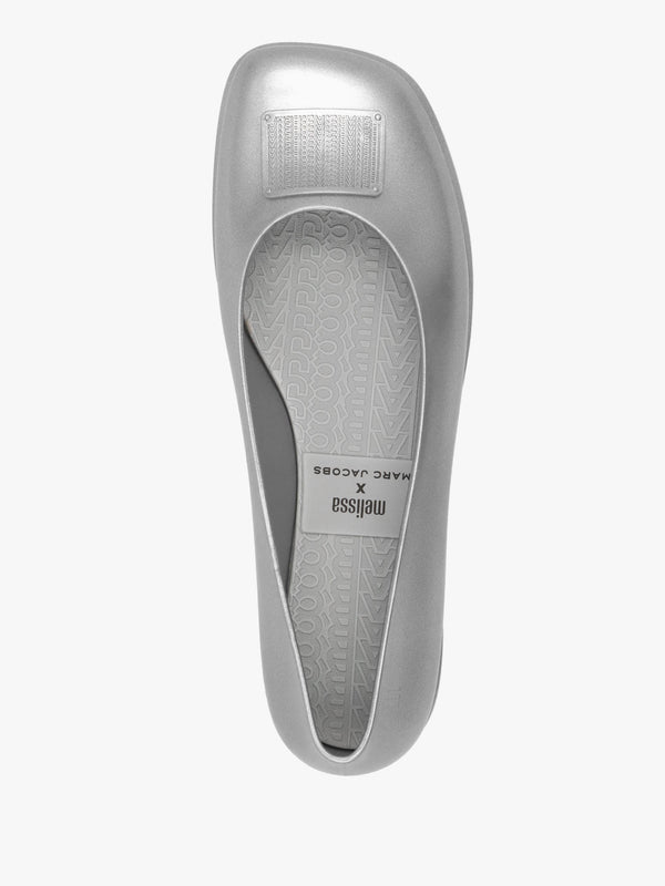 x Melissa Ruby Silver Grey Ballet Pumps