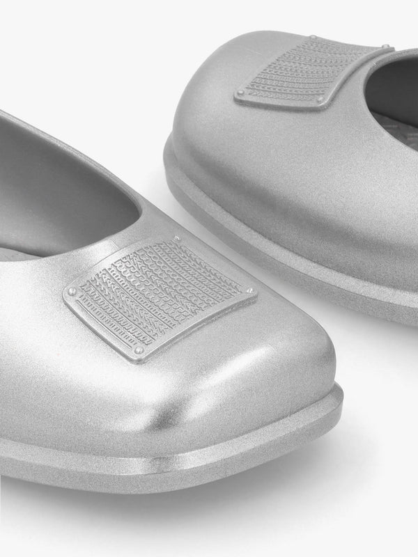 x Melissa Ruby Silver Grey Ballet Pumps